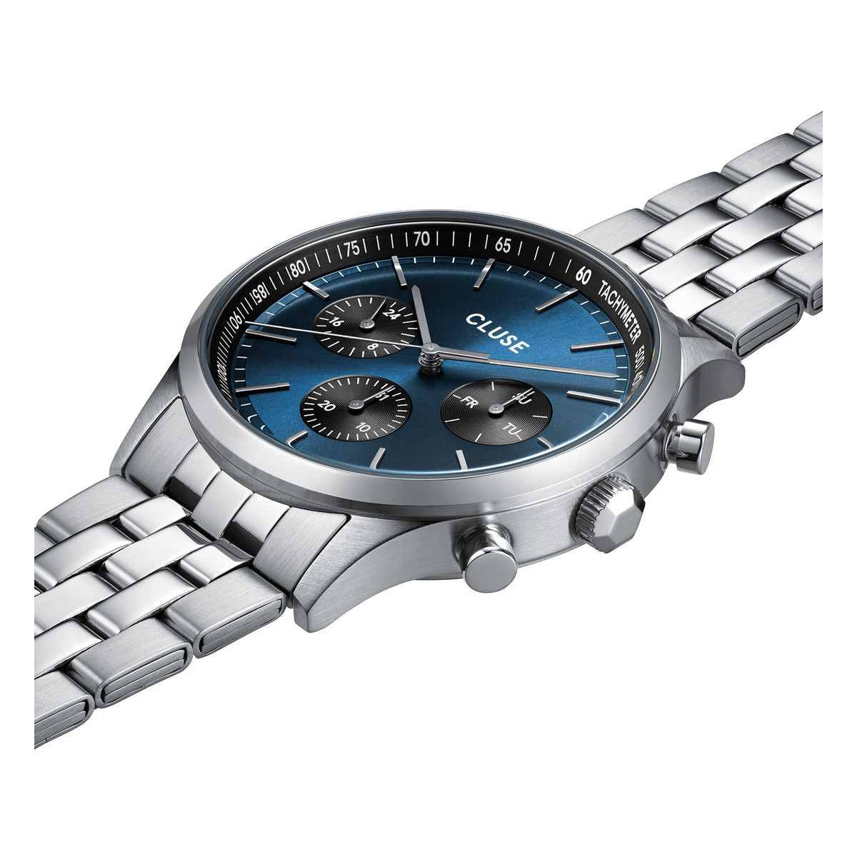 Montre CLUSE Anthéor Multifunction homme cadran multicolore bracelet acier - vue 2