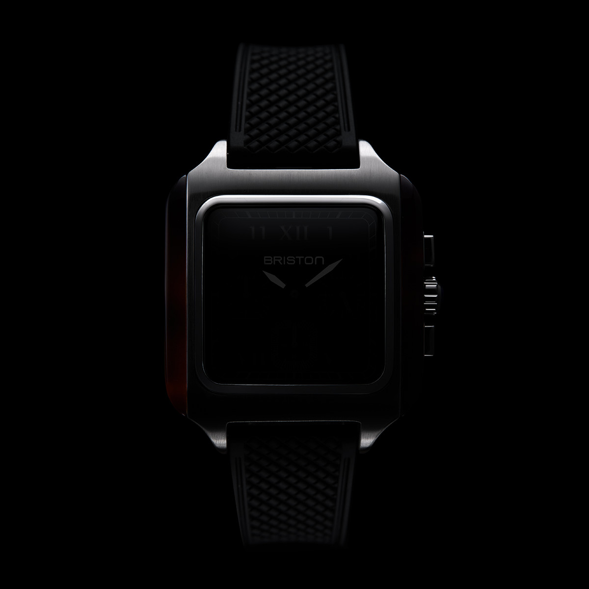 Montre BRISTON Streamliner Kennedy homme cadran noir bracelet silicone noir - vue D3