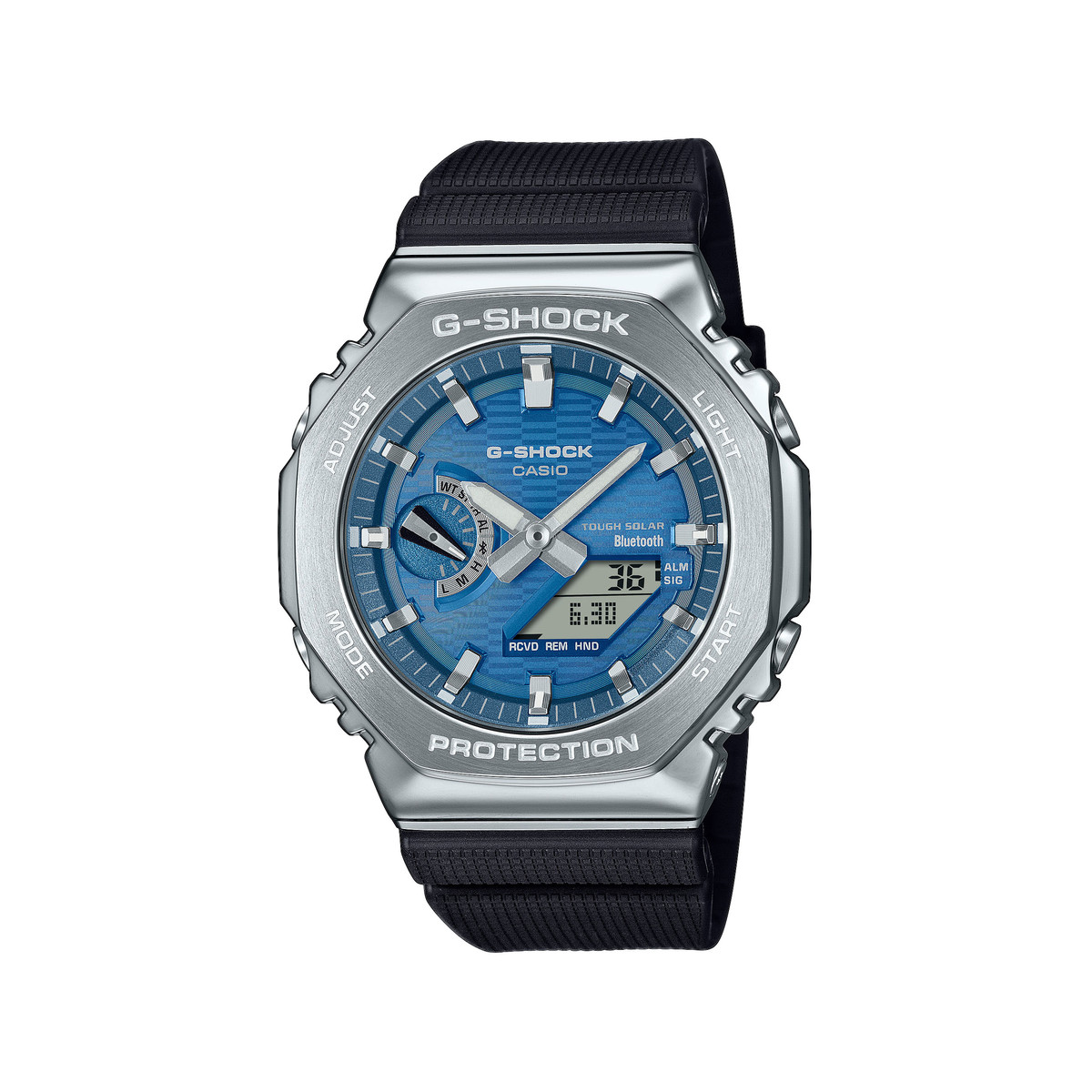 Montre G-SHOCK homme cadran bleu bracelet resine noir
