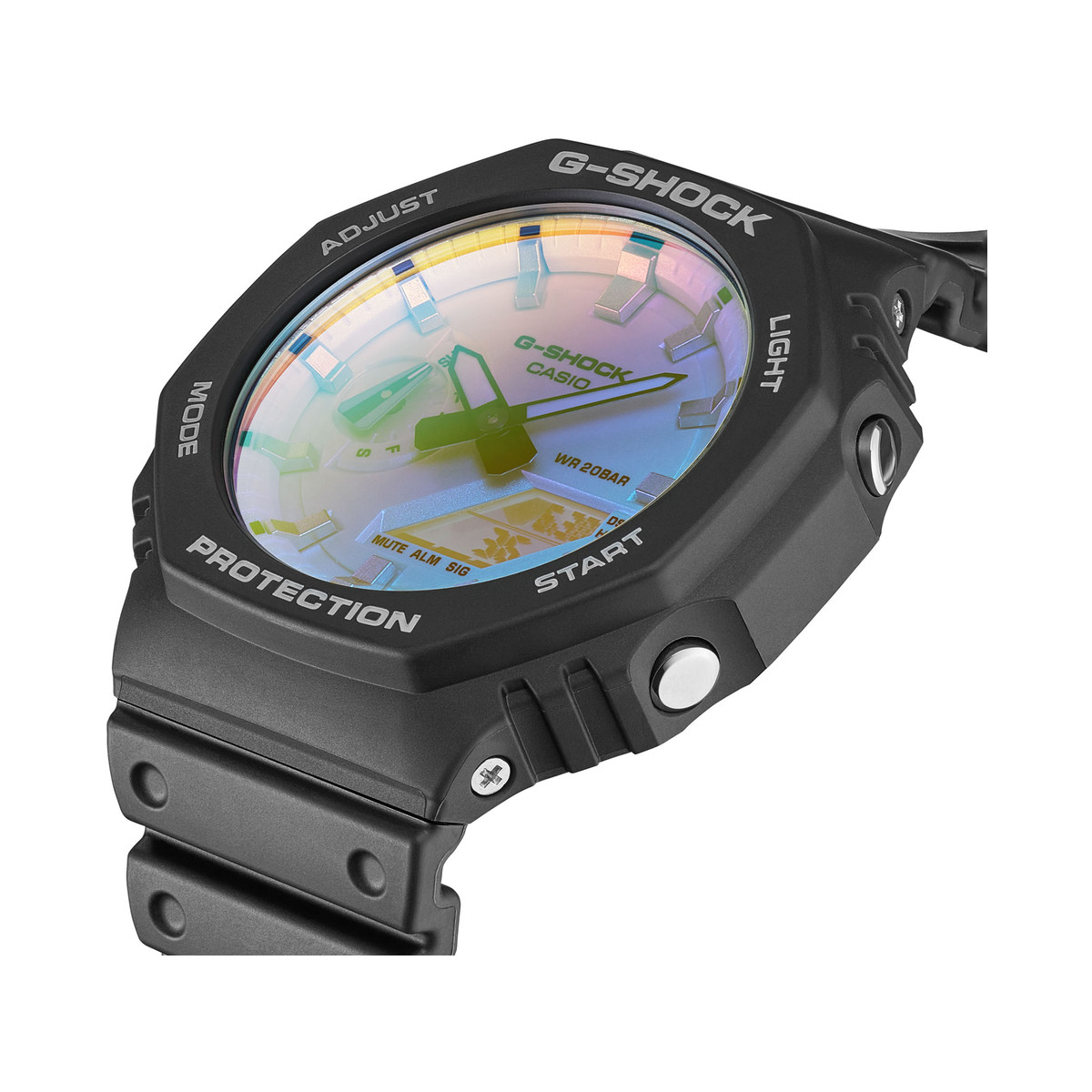 Montre G-SHOCK Série ga-2100 homme cadran bleu bracelet resine noir - vue 2