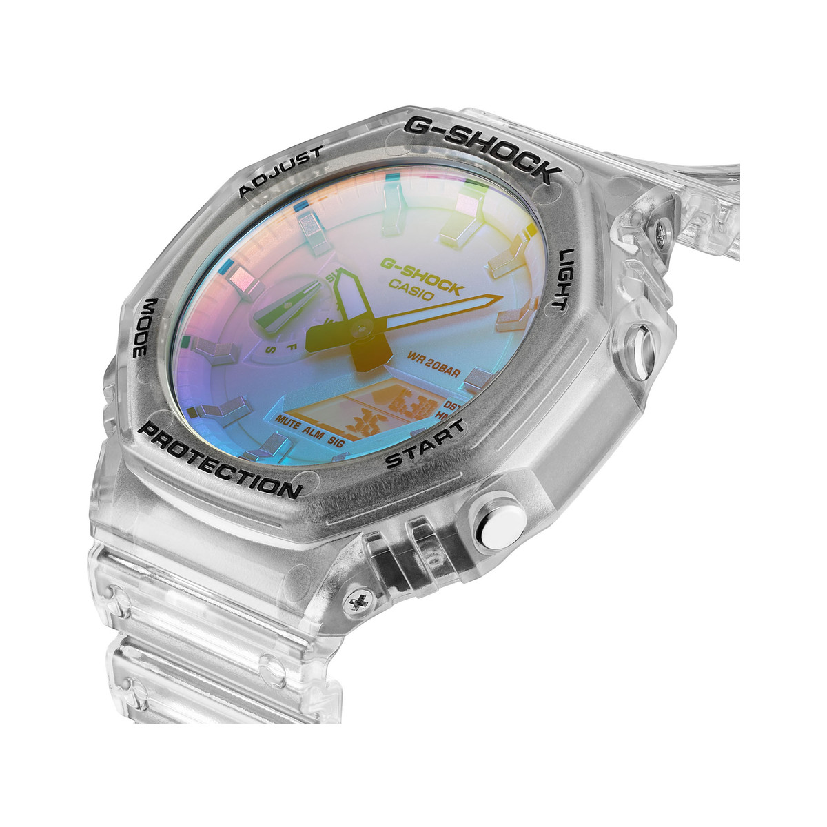 Montre G-SHOCK Série ga-2101 homme cadran bleu bracelet resine blanc - vue 2