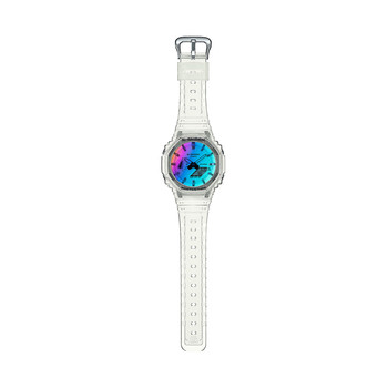 Montre G-SHOCK Série ga-2101 homme cadran bleu bracelet resine blanc