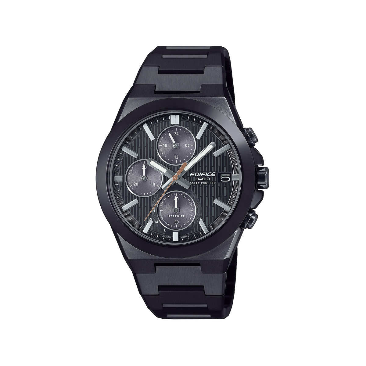 Montre EDIFICE homme cadran noir bracelet acier inoxydable noir