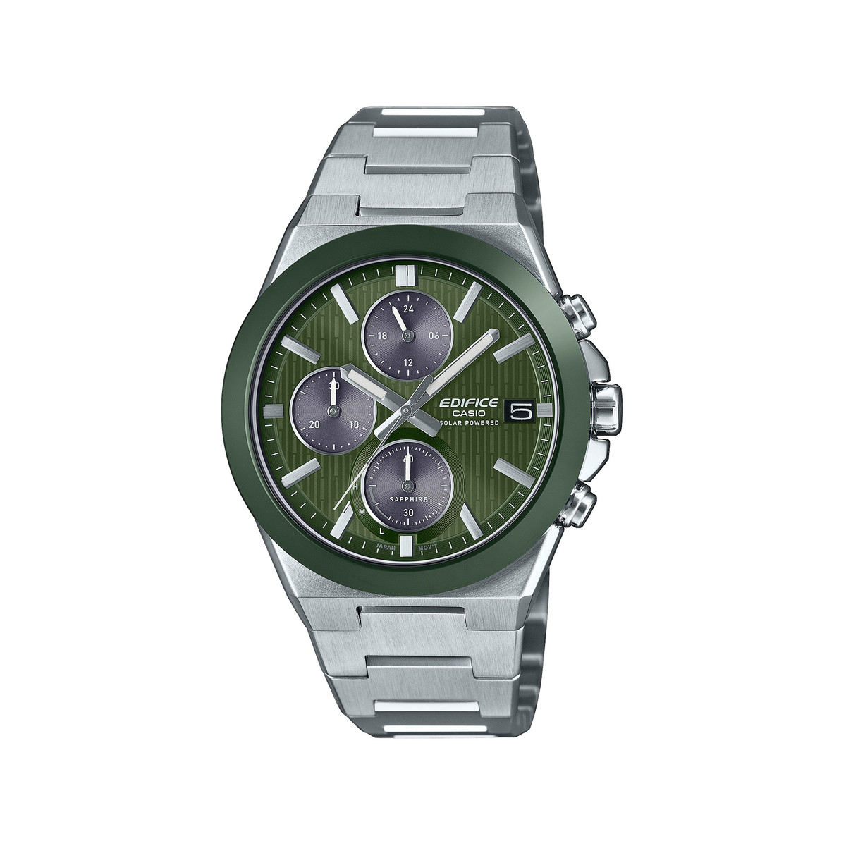 Montre EDIFICE homme cadran vert bracelet acier inoxydable