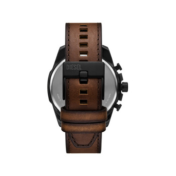 Montre DIESEL slim mega chief homme bracelet cuir marron