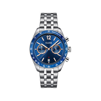 Montre CLUSE ARAVIS Homme cadran bleu bracelet acier inoxydable gris clair