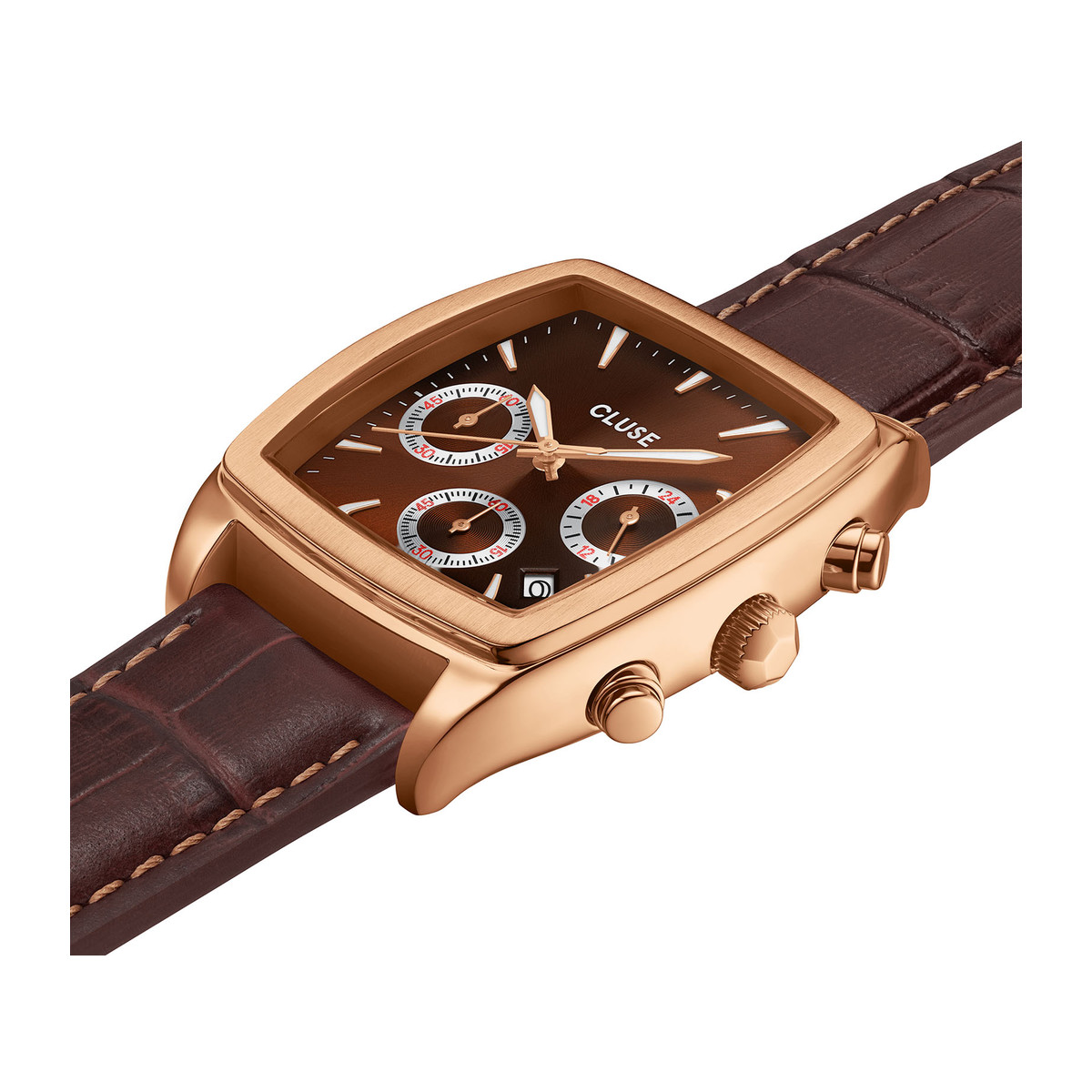 Montre CLUSE QUARTAUT Homme cadran marron bracelet cuir marron - vue 2