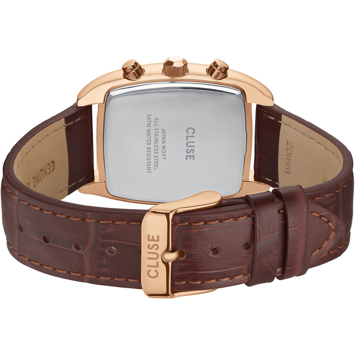 Montre CLUSE QUARTAUT Homme cadran marron bracelet acier inoxydable marron - vue 3