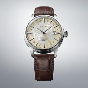 Montre SEIKO presage homme automatique, bracelet cuir marron fonce