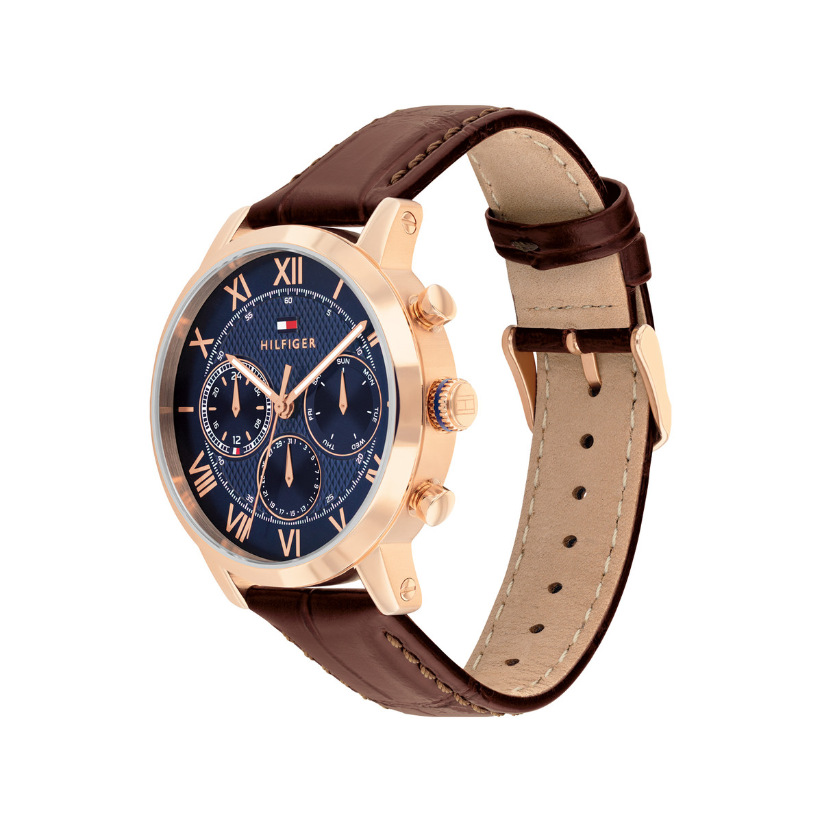Montre TOMMY HILFIGER th-oxford homme bracelet cuir marron - vue 2