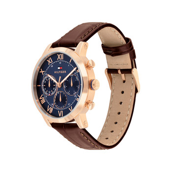 Montre TOMMY HILFIGER th-oxford homme bracelet cuir marron