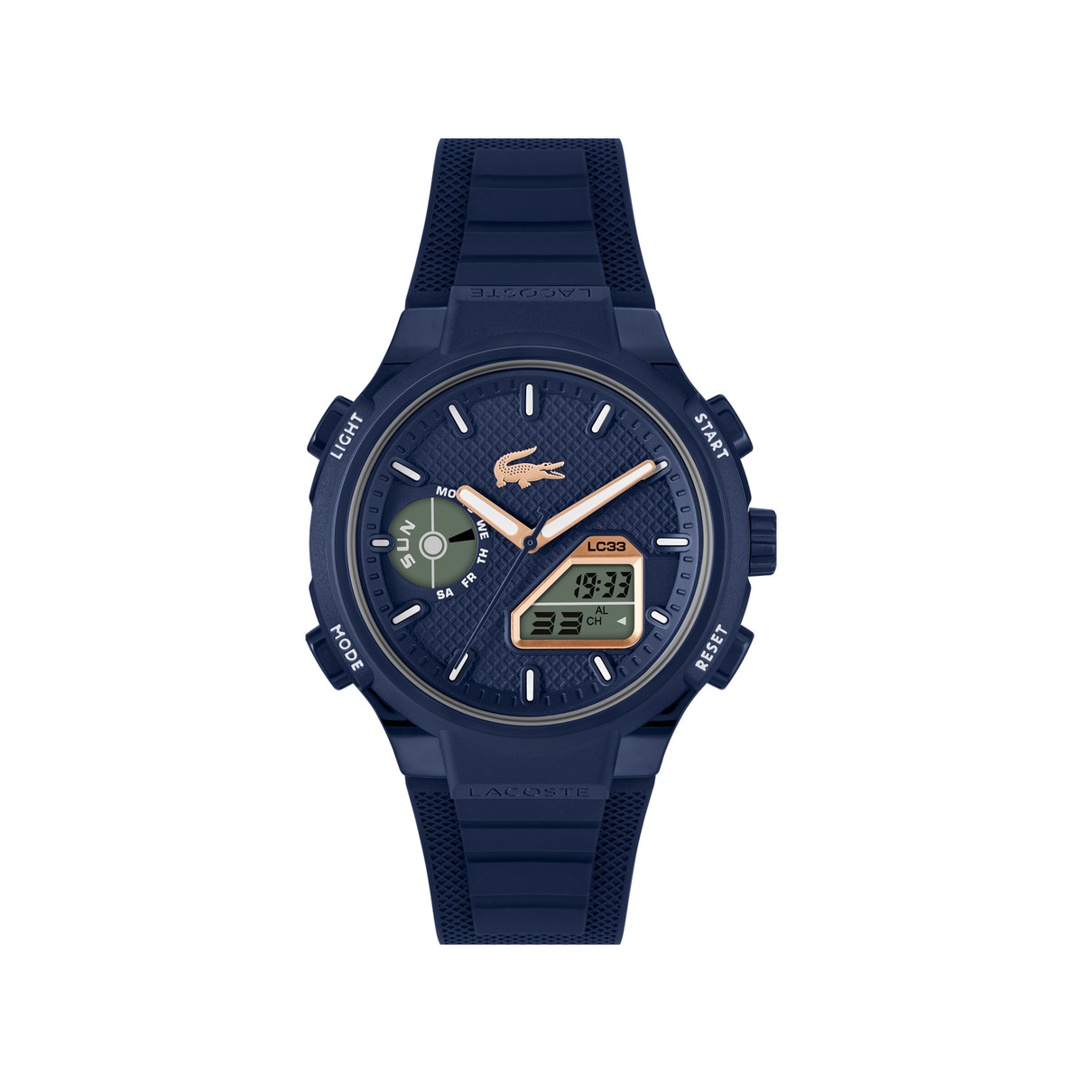 Montre LACOSTE lc33 homme bracelet silicone bleu