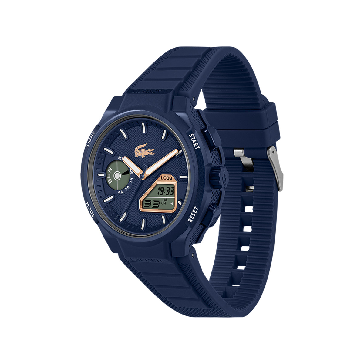 Montre LACOSTE lc33 homme bracelet silicone bleu - vue 2