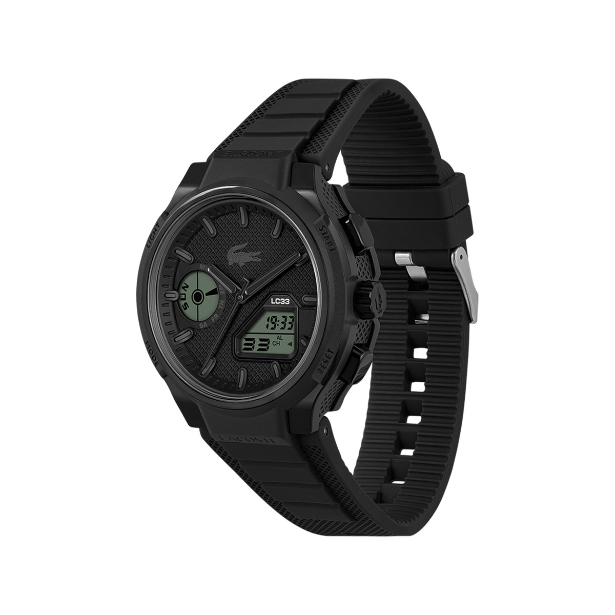 Montre LACOSTE lc33 homme bracelet silicone noir - vue 2