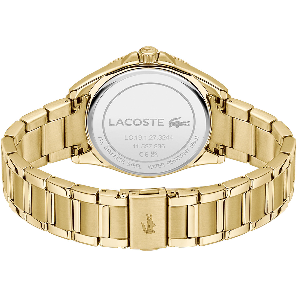 Montre LACOSTE mainsail homme bracelet acier inoxydable doré jaune - vue 3