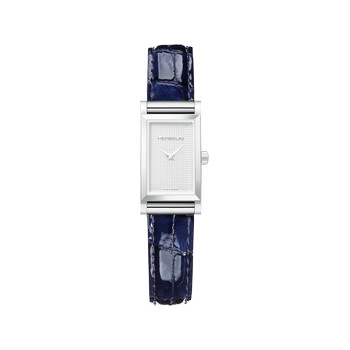 Bracelet HERBELIN Antarès femme cuir simple bleu croco laqué