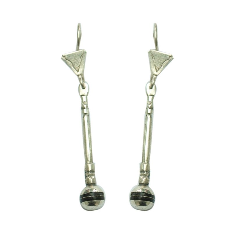 Longue boucle d'oreille ethnique en argent
