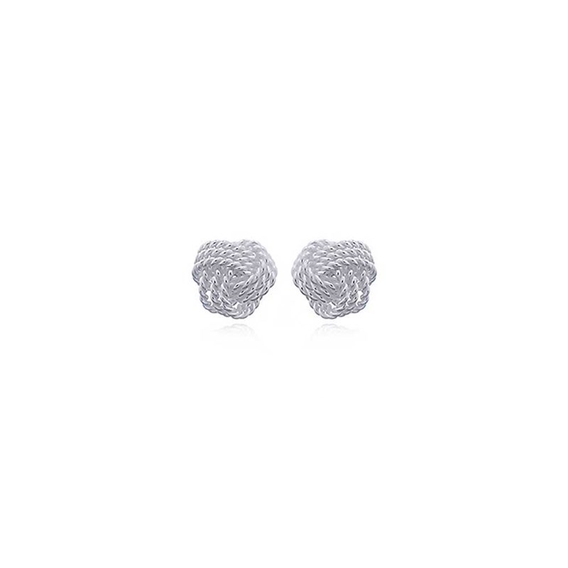 Boucles d'oreilles en argent forme noeud rond - vue 2