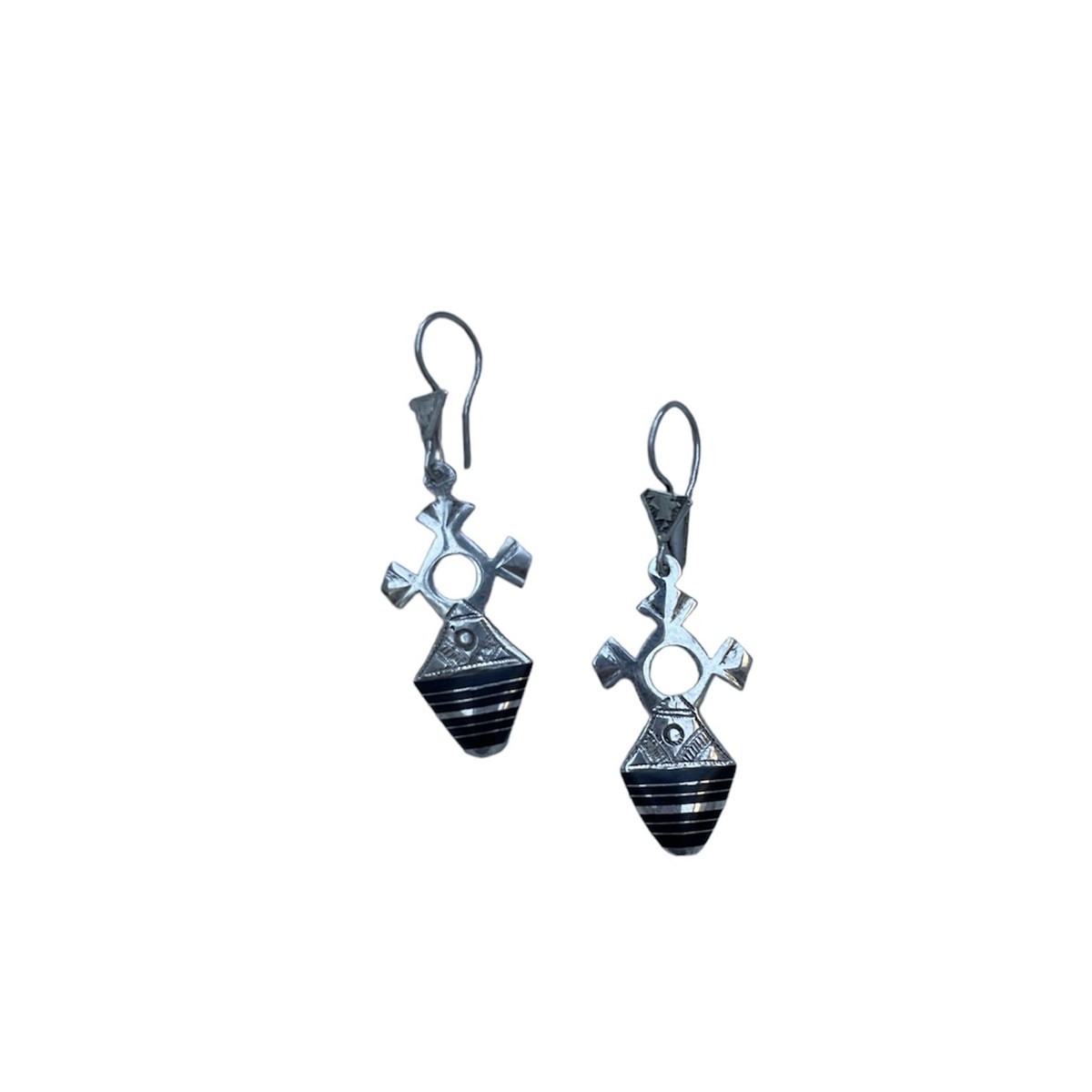 Boucles oreille touareg croix du niger tillya - vue 2