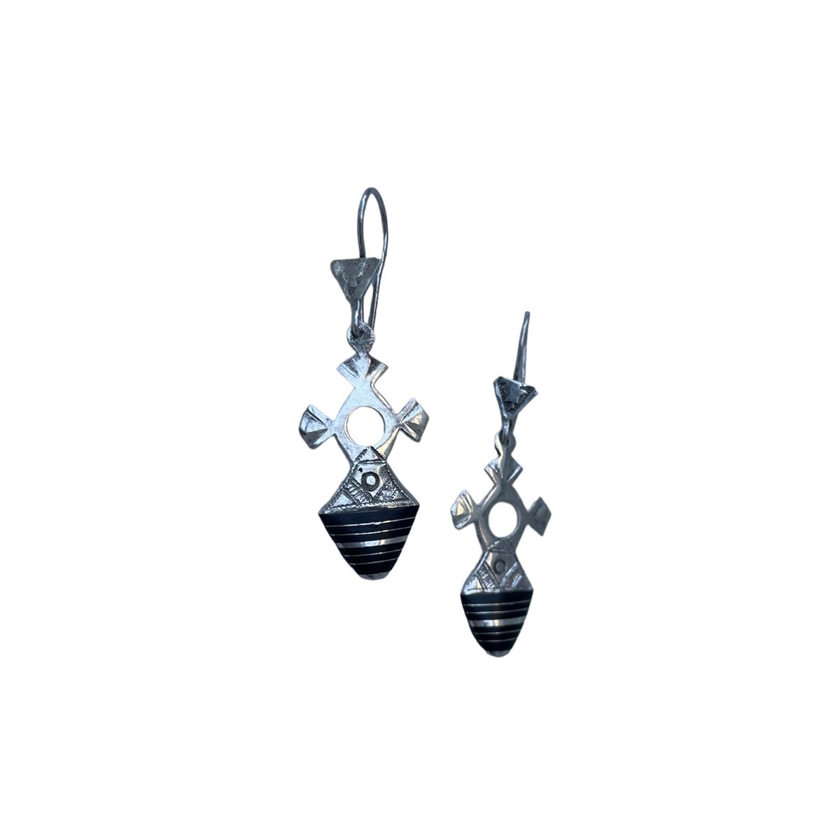 Boucles oreille touareg croix du niger tillya - vue 3