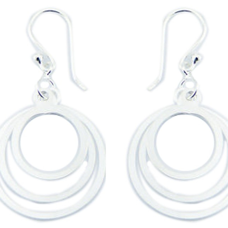 Boucles d'oreilles en argent différents cercles - vue 2