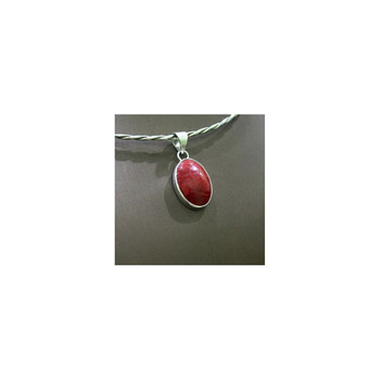 Pendentif oval gorgone rouge