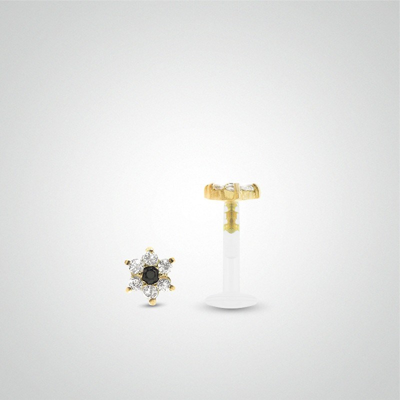 Piercing helix fleur en or jaune