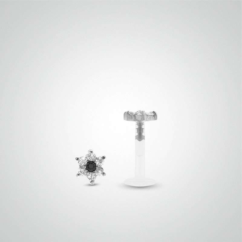 Piercing helix fleur en or blanc