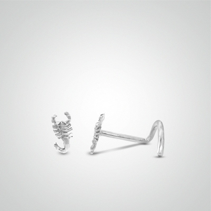 Piercing de nez scorpion or blanc barre en U