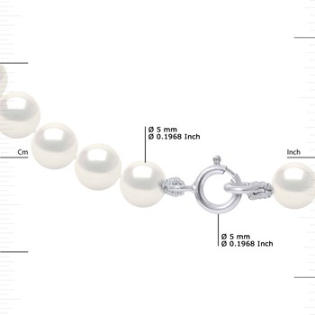 Bracelet Rang de Perles d'Eau Douce Rondes 5-6 mm Blanches Argent 925