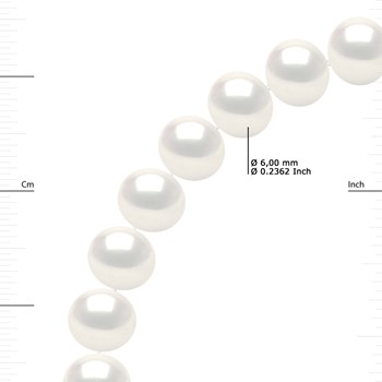 Sautoir OPERA Perles d'Eau Douce Baroques 6-7 mm Blanches Longueur 80 cm