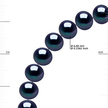 Sautoir OPERA Perles d'Eau Douce 6-7 mm Noires Longueur 160 cm