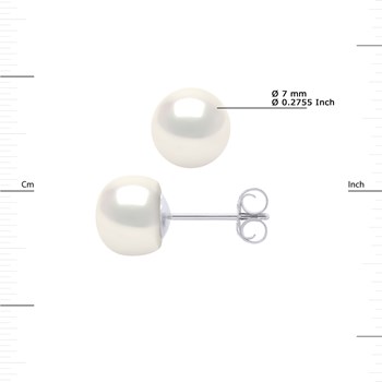 Boucles d'Oreilles Perles d'Eau Douce 6-7 mm Noires Argent 925
