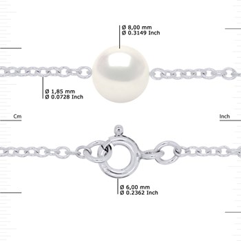 Bracelet TRIO Perles d'Eau Douce Rondes 8-9 mm Blanches Argent 925
