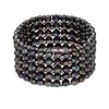 Bracelet Manchette 5 Rangs Perles d'Eau Douce Noires Argent 925 - vue V1