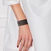 Bracelet Manchette 5 Rangs Perles d'Eau Douce Noires Argent 925 - vue V4