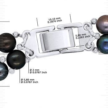 Collier 2 Rangs Perles d'Eau Douce 3-4 mm Noires
