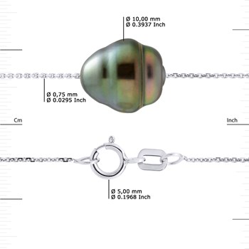 Bracelet Chaîne Forçat Perle de Tahiti Cerclée 10-11 mm Argent 925