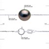 Bracelet Chaîne Forçat Perle de Tahiti Ronde 8-9 mm Argent 925 - vue V3