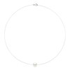 Collier Câble Véritable Perle de Culture d'Eau Douce Ronde et Blanche 10-11 mm Or Blanc - vue V1