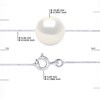 Collier Câble Véritable Perle de Culture d'Eau Douce Ronde et Blanche 10-11 mm Or Blanc - vue V3