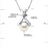 Pendentif Diamants 0,010 Cts Perle de Culture d'Eau Douce 6-7 mm Blanche Or Blanc - vue V3