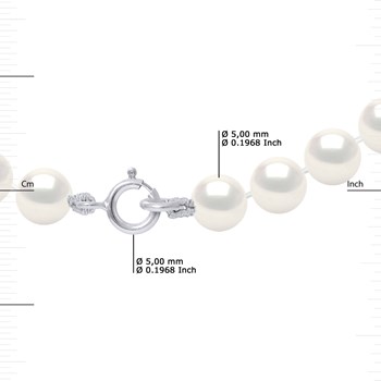 Bracelet Perles d'Eau Douce Rondes 5-6 mm Blanches Or Blanc 18 Carats 'MARIAGE'