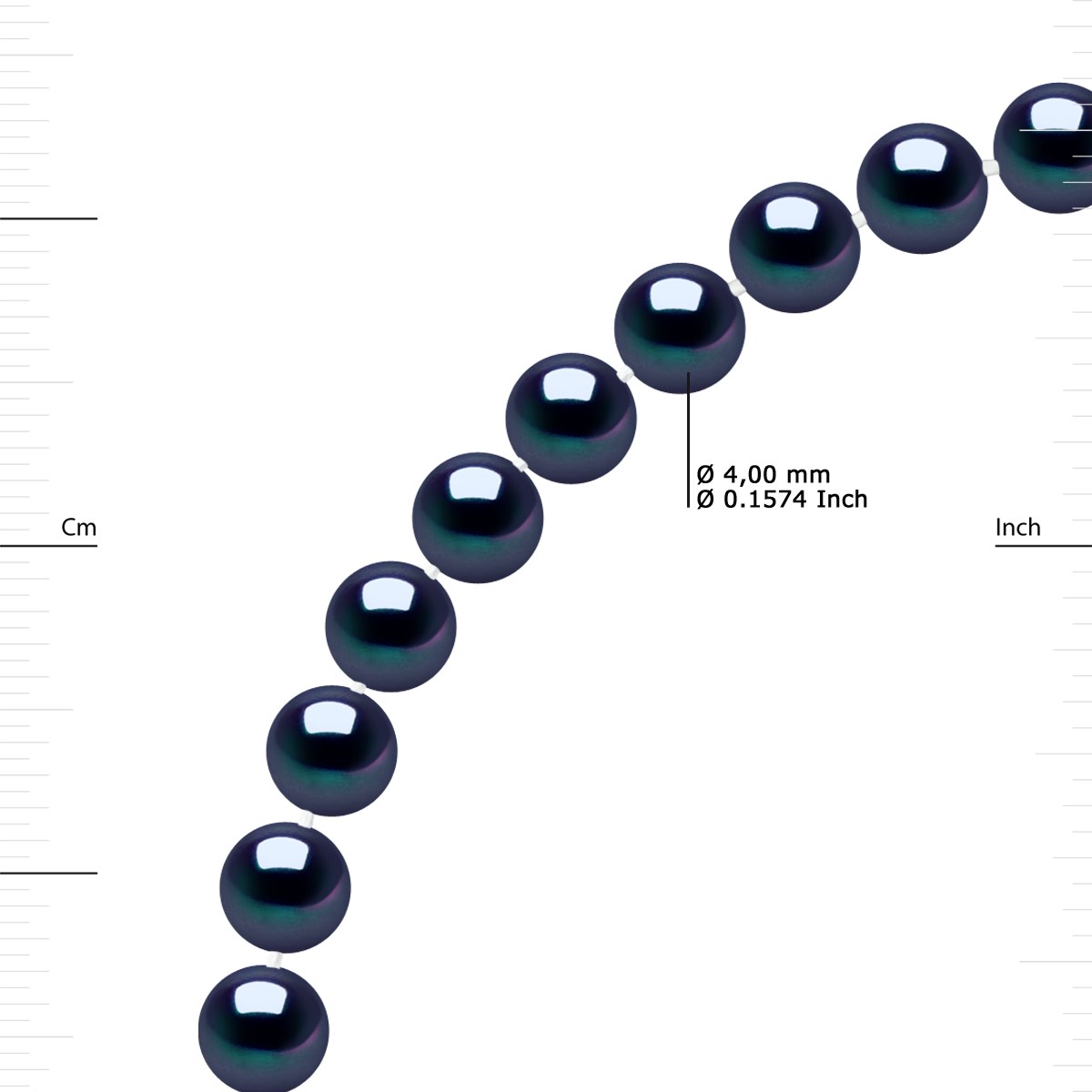Sautoir OPERA Perles d'Eau Douce 4-5 mm Noires Longueur 160 cm - vue 3