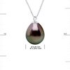 Collier Perle de Culture de TAHITI Poire 9-10 mm Chaîne Or Blanc - vue V3