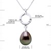 Pendentif Diamants 0,010 Cts Perle de Culture de TAHITI Poire 8-9 mm Or Blanc - vue V3