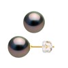 Clous d'Oreilles Perles de Tahiti Rondes 8-9 mm imperdables Or Jaune - vue V1