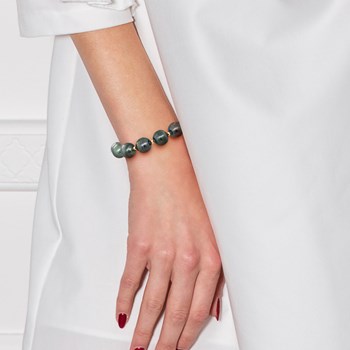 Bracelet Perles de Tahiti Cerclées 10-11 mm Viroles et Fermoir Prestige Or Jaune