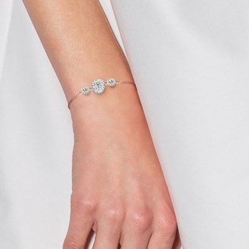 Bracelet trilogie - Cristal blanc - Argent 925