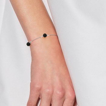 Bracelet trilogie - Cristal noir - Argent 925